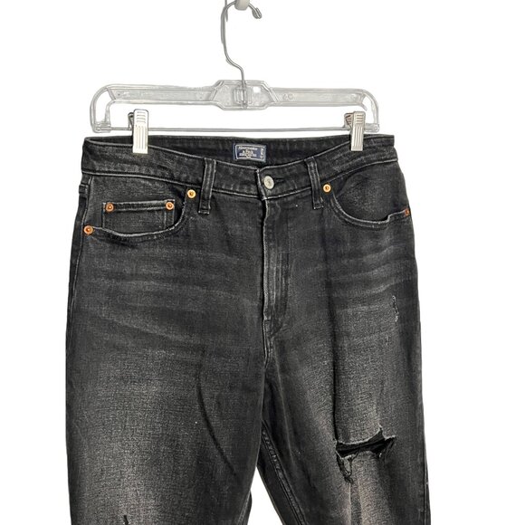 Abercrombie and fitch simone high rise slim black distressed size 10R - Picture 5 of 7